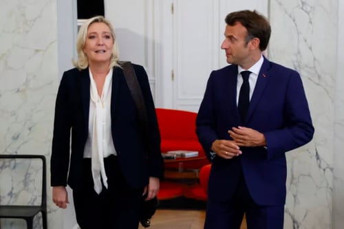 ეგზიტპოლის თანახმად, საფრანგეთის არჩევნების I ტურში ლე პენის გაერთიანება ლიდერობს